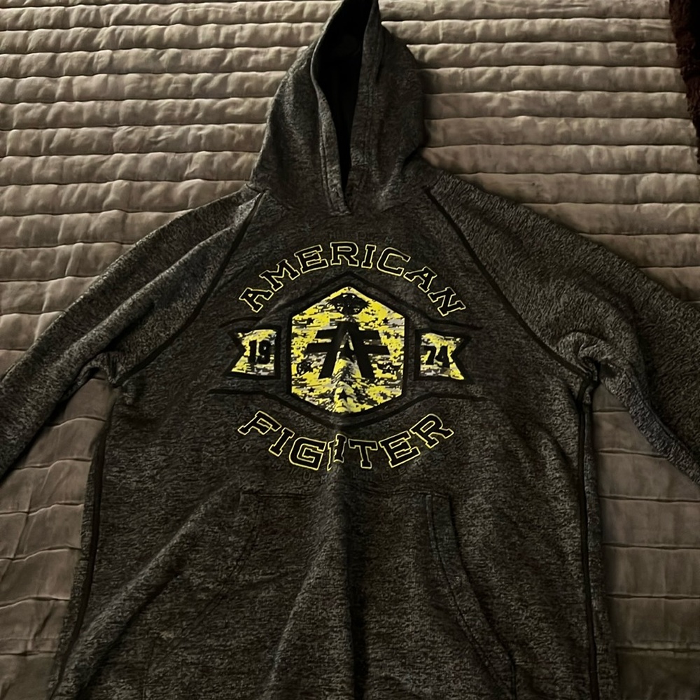 Neon Green/Gray American Fighter Hoodie